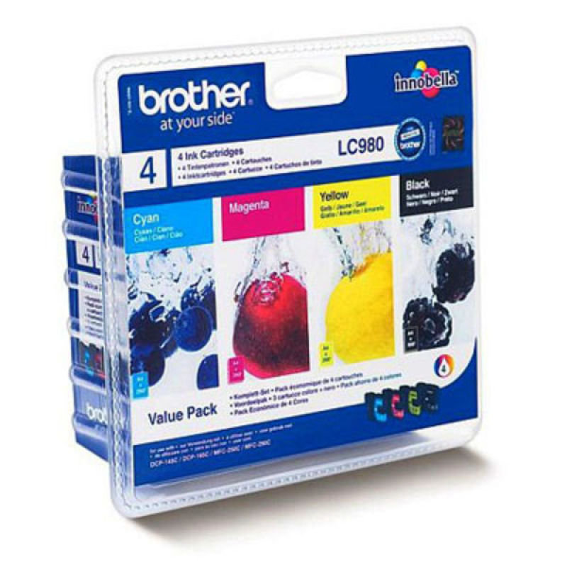 Image of Brother LC980VALBP Colour Ink Cartridges - Multi-Pack