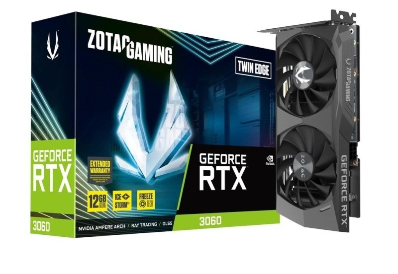 ZOTAC NVIDIA GeForce RTX 3060 12GB TWIN EDGE Graphics Card for Gaming