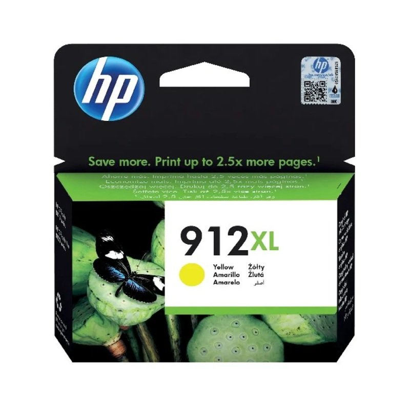 Image of HP 912XL High Yield Ink Cartridge Yellow 9.9ml 3YL83AE
