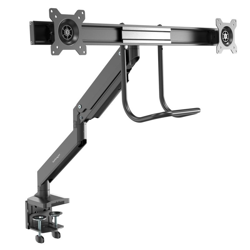 Click to view product details and reviews for Startech Desk Mount Dual Monitor Arm Ergonomic Dual Monitor Vesa Mount 32 176lb Displays Crossbar Handle For Synchronized Full Motion Height Adjustable C Clamp Grommet.