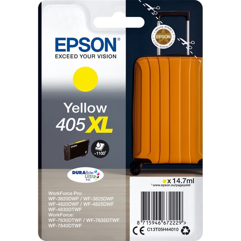 Image of Epson 405XL Ink Cartridge Yellow C13T05H44010