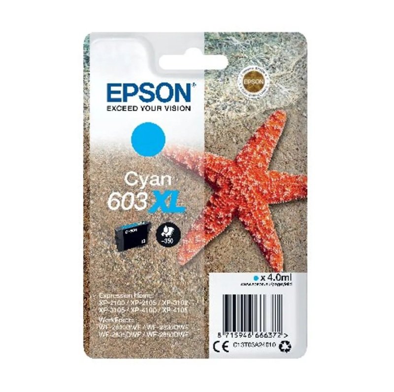 Image of Epson 603XL Cyan Ink Cartridge