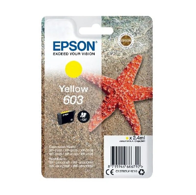 Click to view product details and reviews for Epson 603 Yellow Ink Cartridge C13t03u44010.