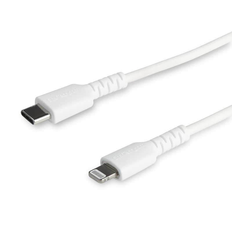 Click to view product details and reviews for Startech 3 Foot 1m Durable White Usb C To Lightning Cable Heavy Duty Rugged Aramid Fiber Usb Type A To Lightning Charger Sync Power Cord Apple Mfi Certified Ipad Iphone 12.