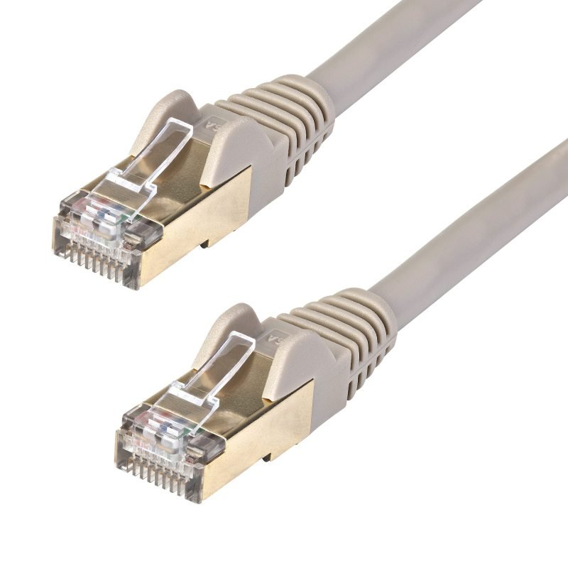 10m Cat6a Ethernet Cable 10 Gigabit Shielded Snagless Rj45 100w Poe Patch Cord 10gbe Stp Network Cable W Strain Relief Grey Fluke Tested Wiring Is Ul Certified Tia