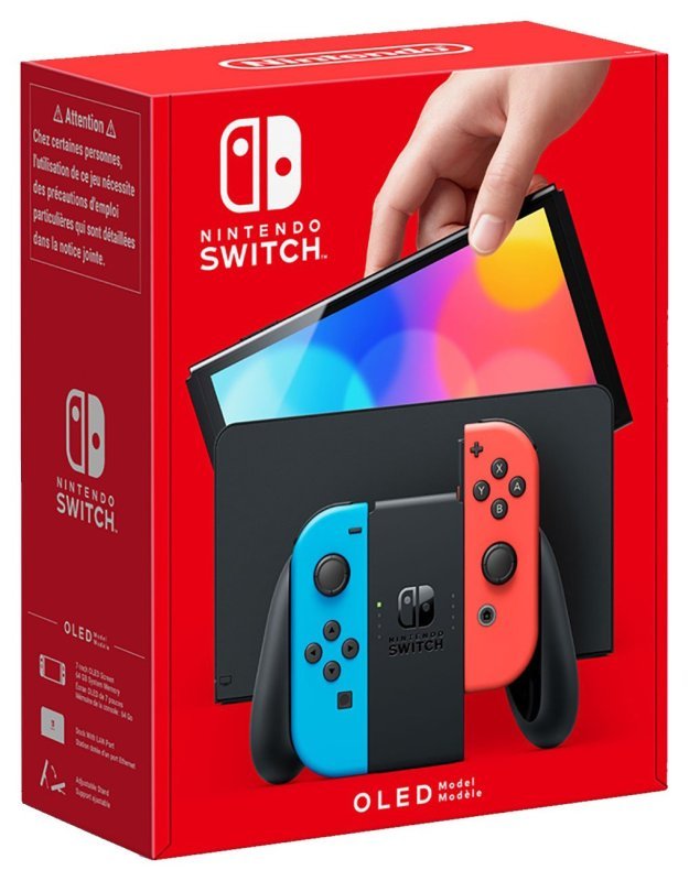 Nintendo Switch Oled Console Neon Blue Neon Red