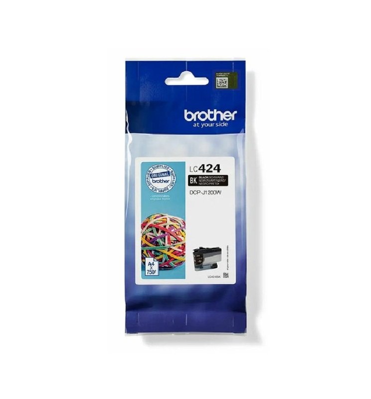 Image of Brother Black Standard Capacity Ink Cartridge 750 Pages - Lc424bk