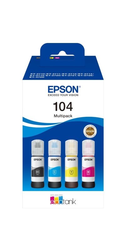 Click to view product details and reviews for Ink 104 Ecotank 4 Colour Multipack.