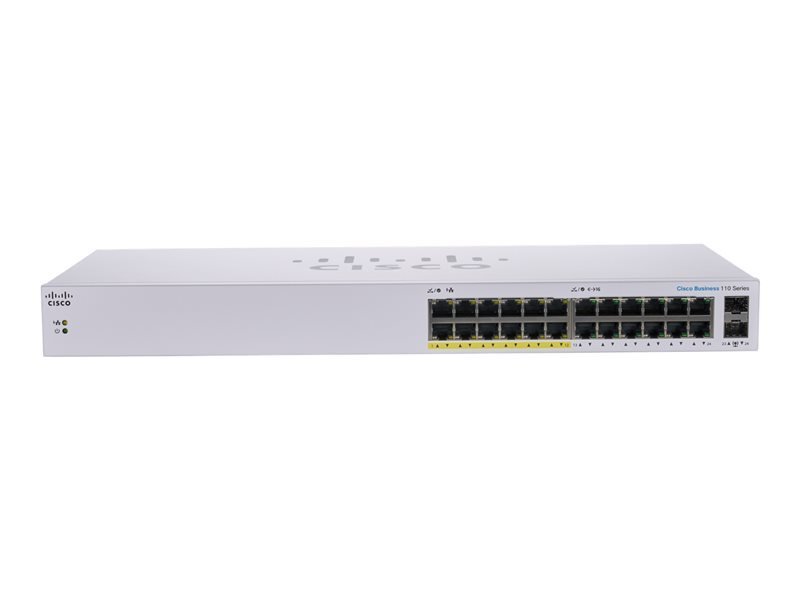 Image of Cisco Business 110 Series 110-24PP - Switch - 24 Ports - Unmanaged - Rack-mountable