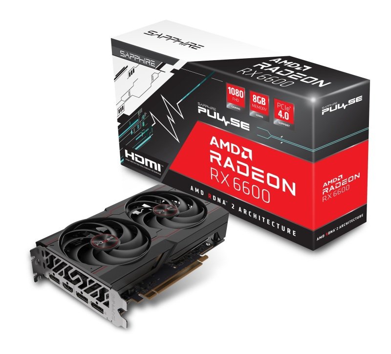 Sapphire AMD Radeon RX 6600 8GB PULSE Graphics Card for Gaming