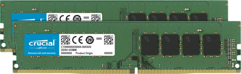 Image of Crucial 16GB (2x8GB) 3200MHz CL22 DDR4 Desktop Memory