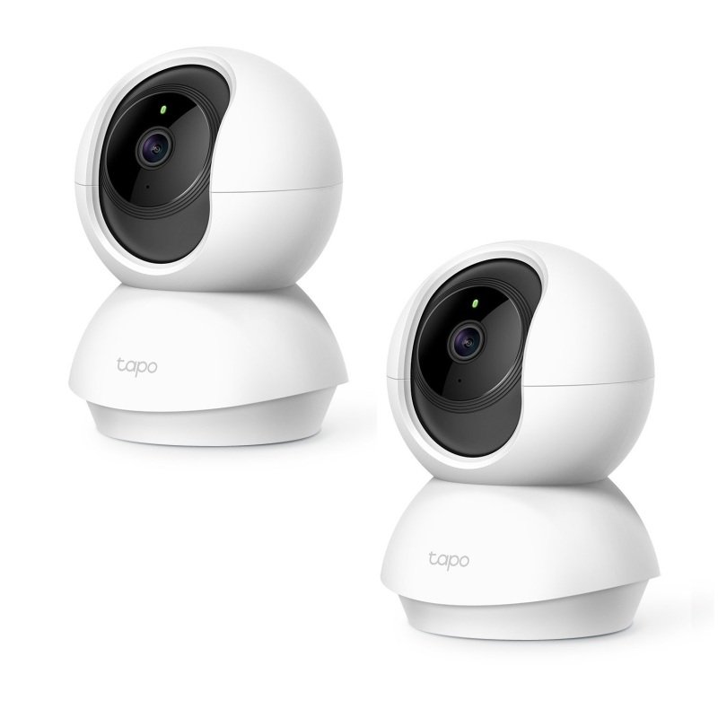 2 Pack TP-Link Tapo C210 Pan Tilt 3MP Indoor Security Camera with Night Vision - Works with Alexa &a