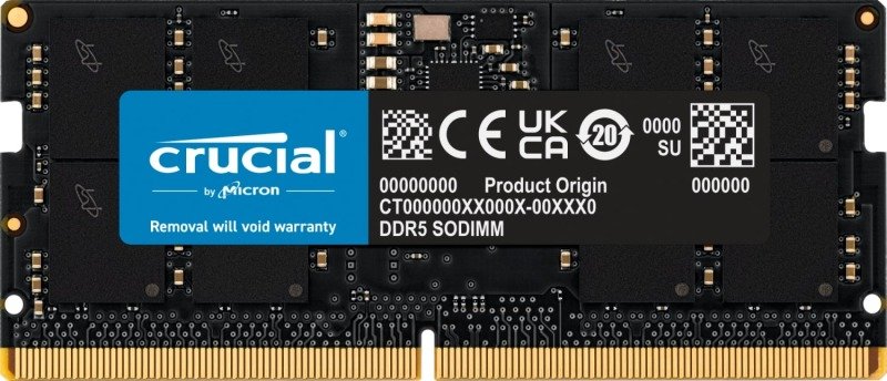 Crucial 16GB (1x16GB) 4800MHz CL40 DDR5 SODIMM Memory