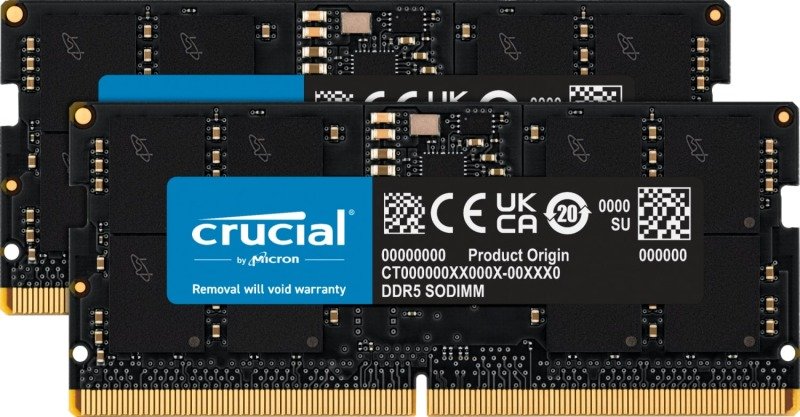 Image of Crucial 32GB (2x16GB) 4800MHz CL40 DDR5 SODIMM Memory
