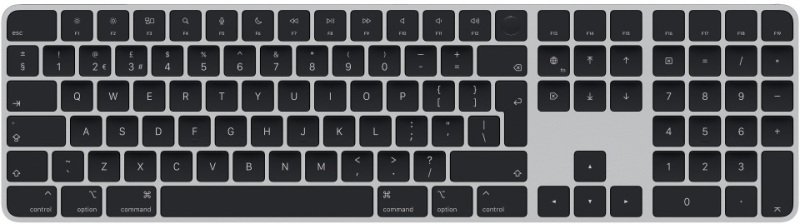 Apple Magic Keyboard With Touch Id Black Keys And Numeric Keypad For Mac Models With Apple Silicon Uk Layout