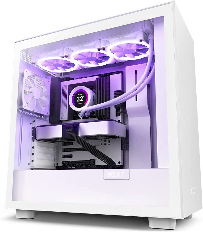 Image of NZXT H7 White Mid Tower Tempered Glass PC Gaming Case