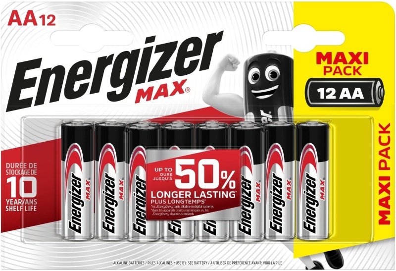 Image of Energizer Max AA Batteries, 12 Pack
