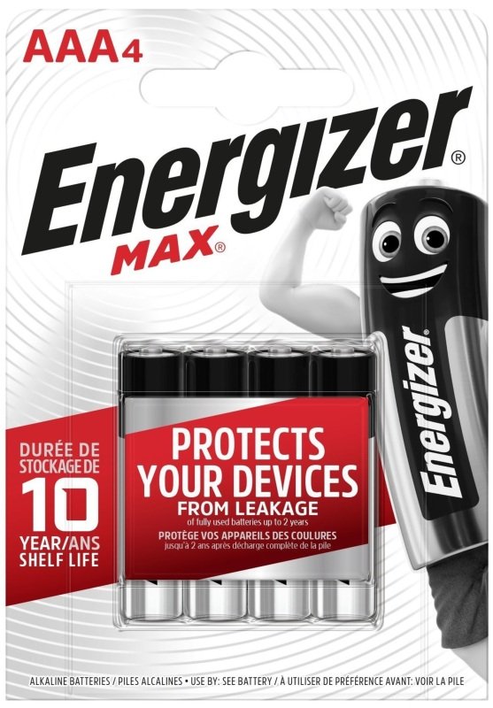 Image of Energizer Max AAA Batteries, 4 Pack