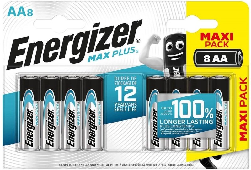 Image of Energizer Max Plus AA Alkaline Batteries, Pack of 8