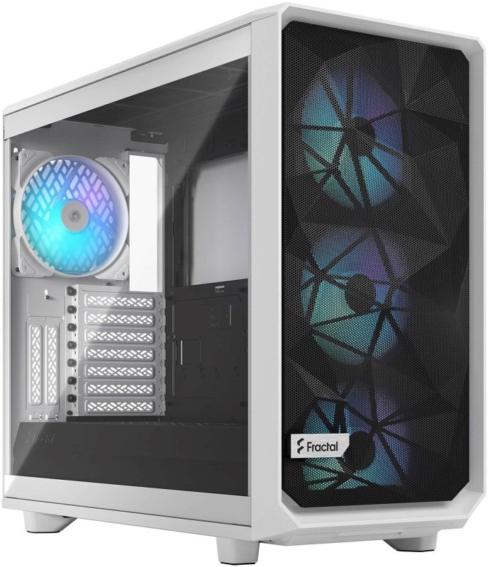 Click to view product details and reviews for Fractal Design Meshify 2 Rgb Tempered Glass Clear Tint Gaming Computer Case White.