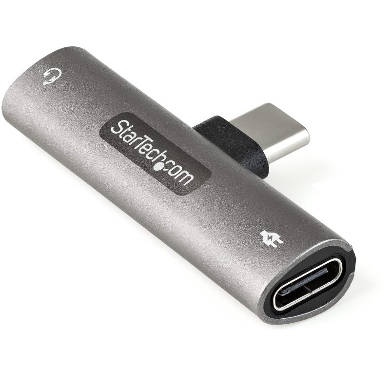 Startech USB C Audio & Charge Adapter - USB-C Audio Adapter w/ 3.5mm TRRS Headphone/Headset Jack