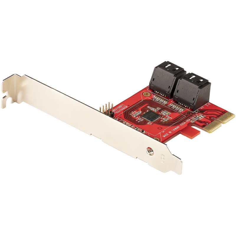 StarTech.com SATA PCIe Card - 4 Port PCIe SATA Expansion Card - 6Gbps - Low Profile Bracket - Stacke