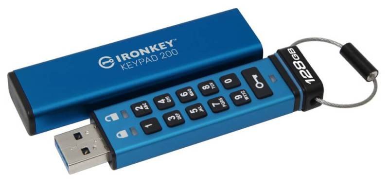 Kingston Ironkey Keypad 200 128gb Hardware Encrypted Usb Flash Drive