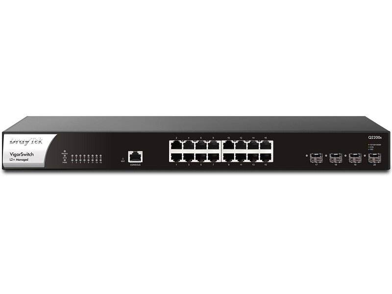 Image of DrayTek VigorSwitch Q2200X - 16 Port 2.5 GbE and 4 Port 10Gbps SFP+ Switch