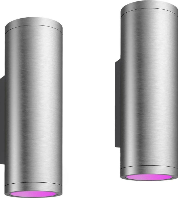 Click to view product details and reviews for Philips Hue White And Colour Ambiance Appear Outdoor Wall Light Innox 2 Pack.