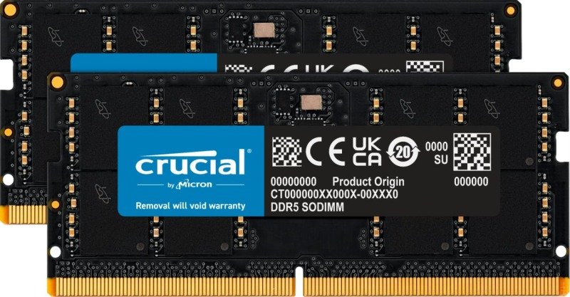 Image of Crucial 64GB (2x32GB) 5200MHz CL42 DDR5 SODIMM Memory