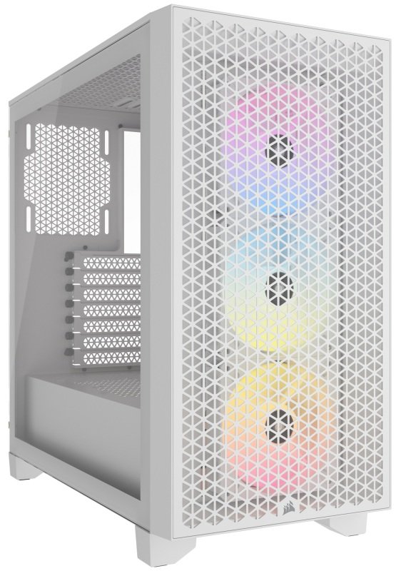 CORSAIR 3000D RGB Tempered Glass Mid-Tower, White