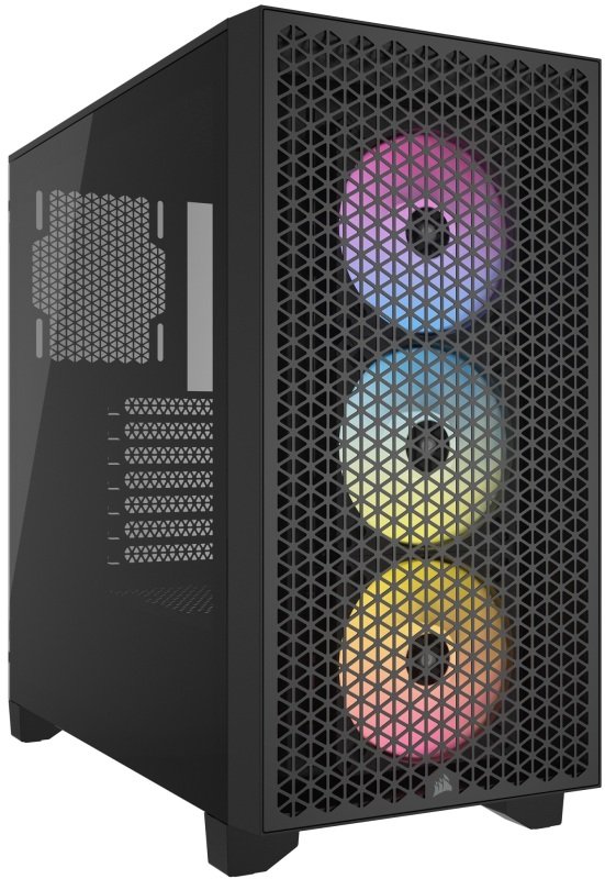 Image of CORSAIR 3000D RGB Tempered Glass Mid-Tower, Black