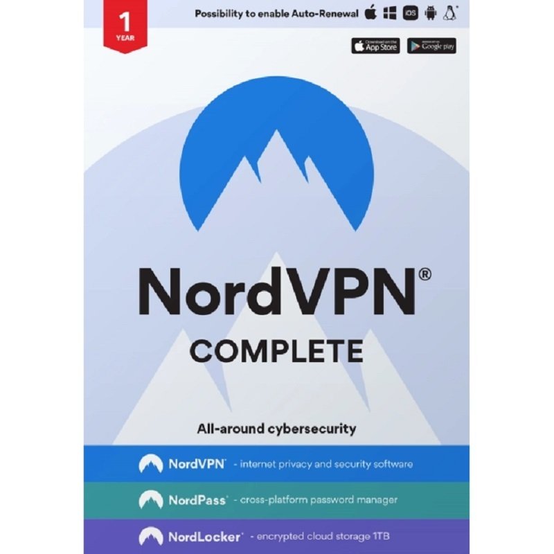 NordVPN Complete service 1-Year subscription, Software Download incl. Activation-Key