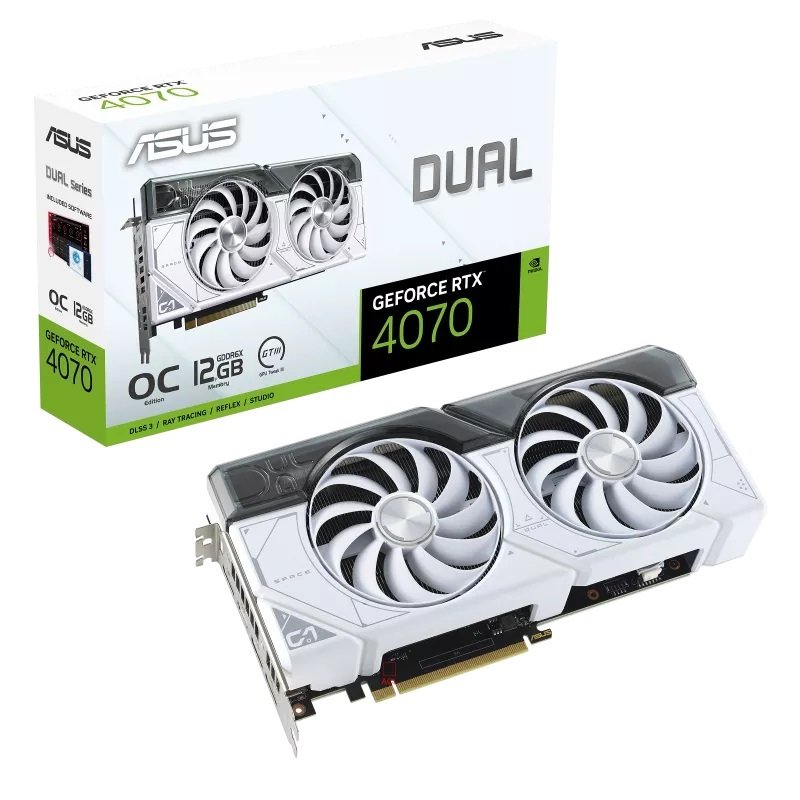 ASUS NVIDIA GeForce RTX 4070 12GB DUAL OC WHITE Graphics Card For Gaming