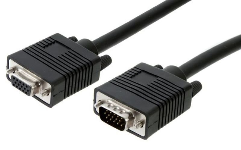 Xenta Vga Monitor Extension Male Female Black Cable 5m