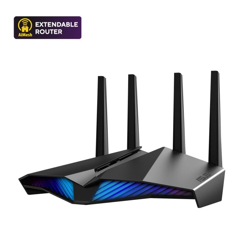 Asus (RT-AX82U) AX5400 (574+4804Mbps) Wireless Dual Band RGB Wi-Fi 6 Router
