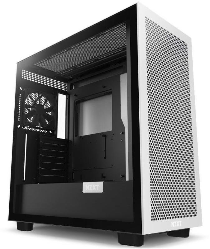 Nzxt H7 Flow Black White Mid Tower Tempered Glass Pc Case