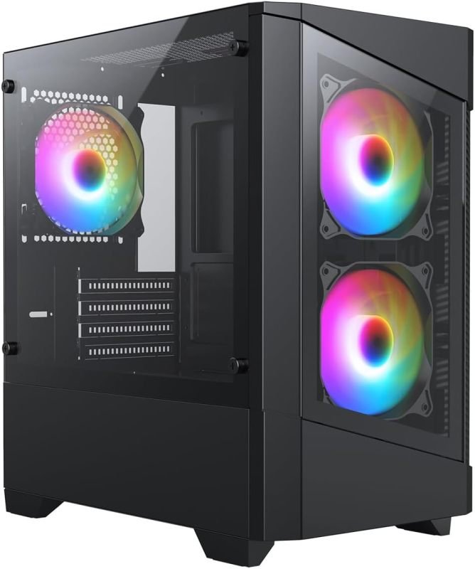 Image of CiT Level 1 Black Tempered Glass MicroATX Case