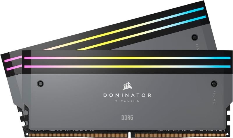 Image of Corsair DOMINATOR Titanium RGB Grey 32GB 6000MHz AMD EXPO DDR5 Memory Kit - Grey