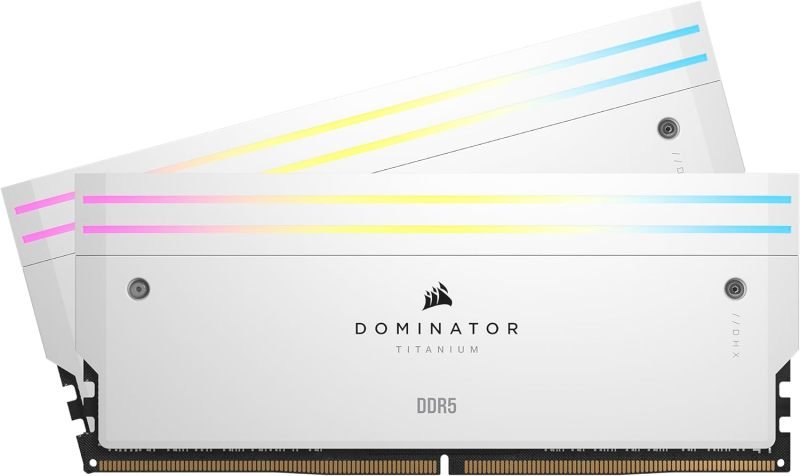 Image of Corsair DOMINATOR Titanium RGB White 32GB 6000MHz DDR5 Memory Kit - White