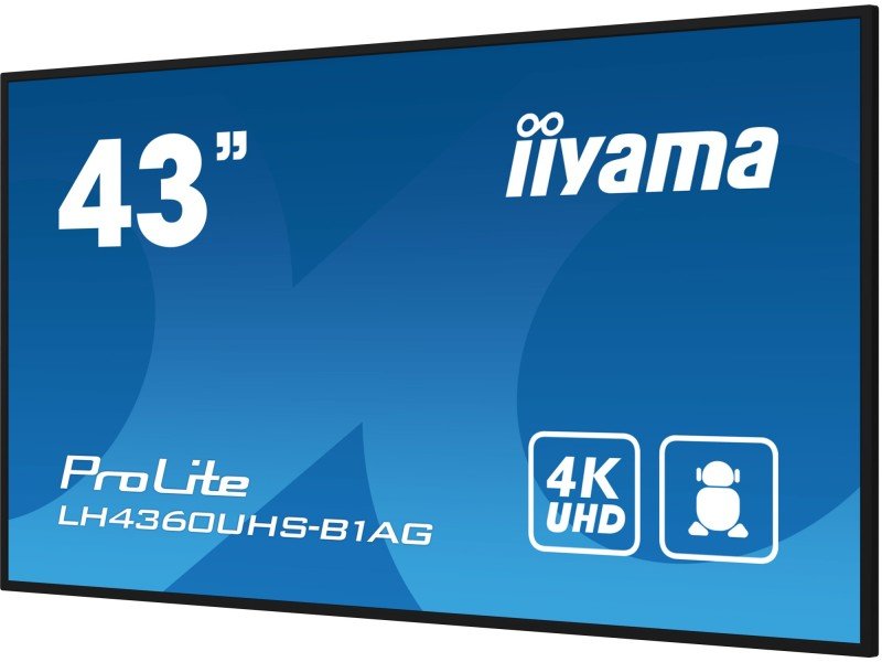 43" Iiyama Prolite Lh4360uhs-b1ag 4k Uhd Va Digital Signage Display Black 3840 X 2160 16:9 500 