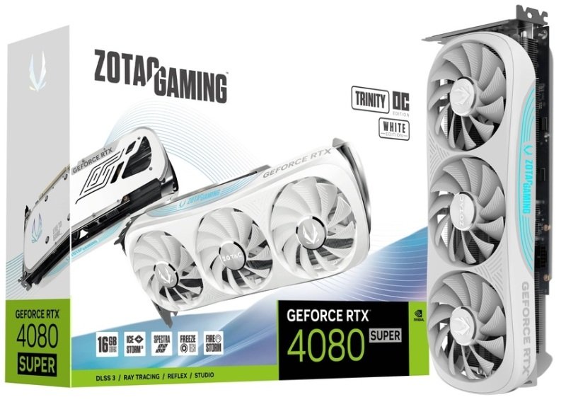 ZOTAC NVIDIA GeForce RTX 4080 SUPER 16GB Trinity OC White Edition Graphics Card for Gaming