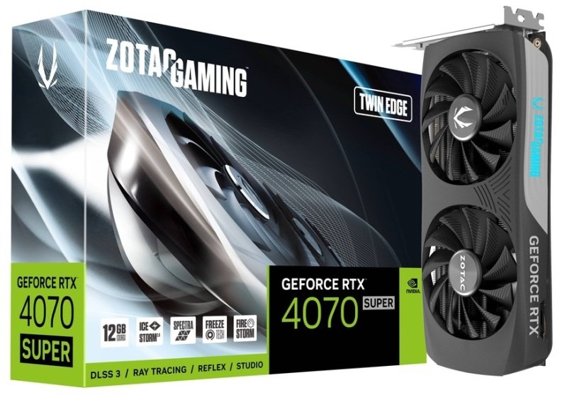 ZOTAC NVIDA GeForce RTX 4070 SUPER 12GB Twin Edge Graphics Card for Gaming