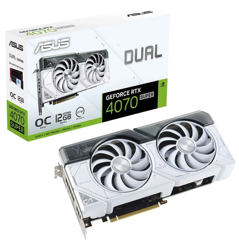 Click to view product details and reviews for Asus Nvidia Geforce Rtx 4070 Super 12gb Dual Oc White Graphics Card For Gaming.