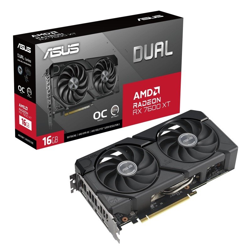 ASUS AMD Radeon RX 7600 XT 16GB DUAL OC Graphics Card for Gaming