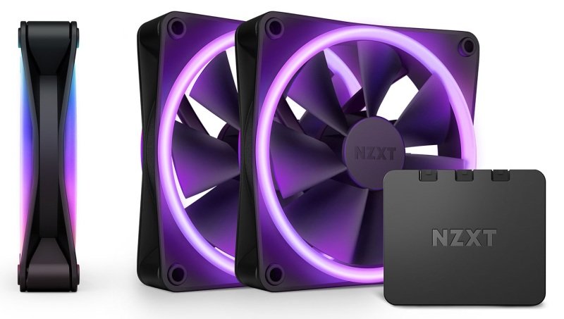 Nzxt F120 Rgb Duo 120mm Pwm Fan 3 Pack With Controller Black