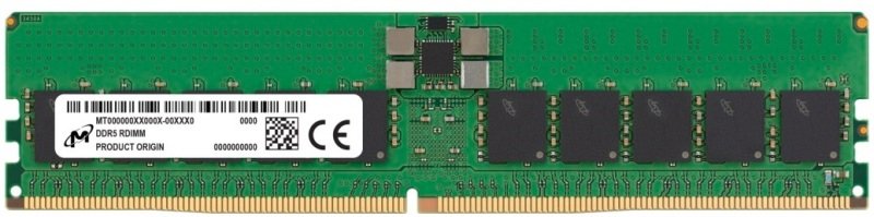 Micron 32GB (1x32GB) 4800MHz CL40 ECC DDR5 RDIMM Server Memory
