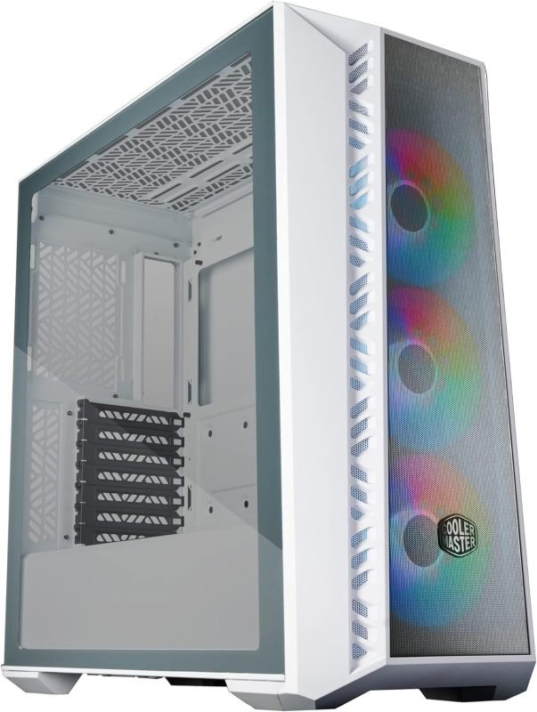 CoolerMaster MasterBox 520 Mesh ARGB Mid Tower TG PC Case - White