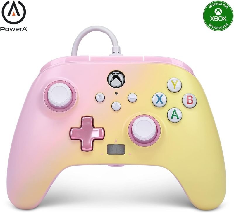 Power A Enhanced Wired Controller For Xbox Series X S Pink Lemonade