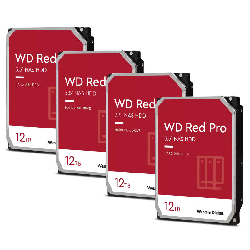 WD Red Pro 12TB NAS Hard Drive - 4 Pack